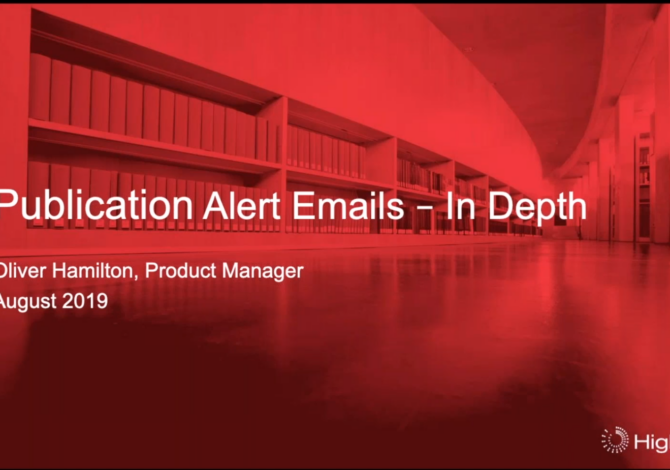 Webinar: stay up to date with HighWire’s upgraded publication alerts service