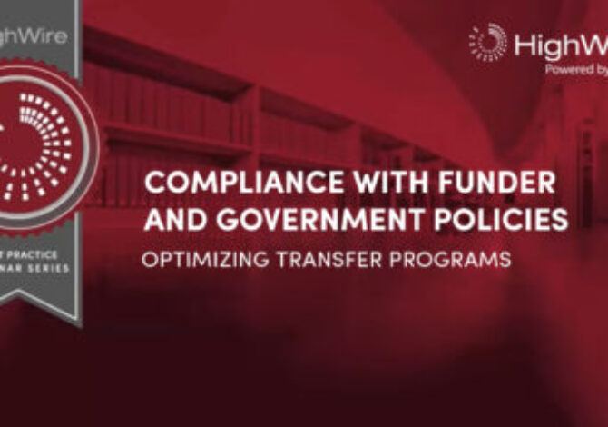Best Practice Webinar Series: Compliance with Funder Government Policies