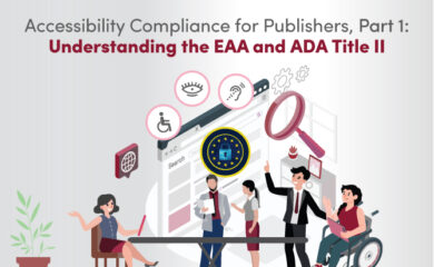 Illustration of diverse readers using accessible digital content