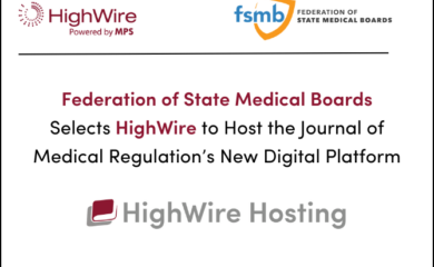 Poster of FSMB and HighWire partnership with logos of organizations